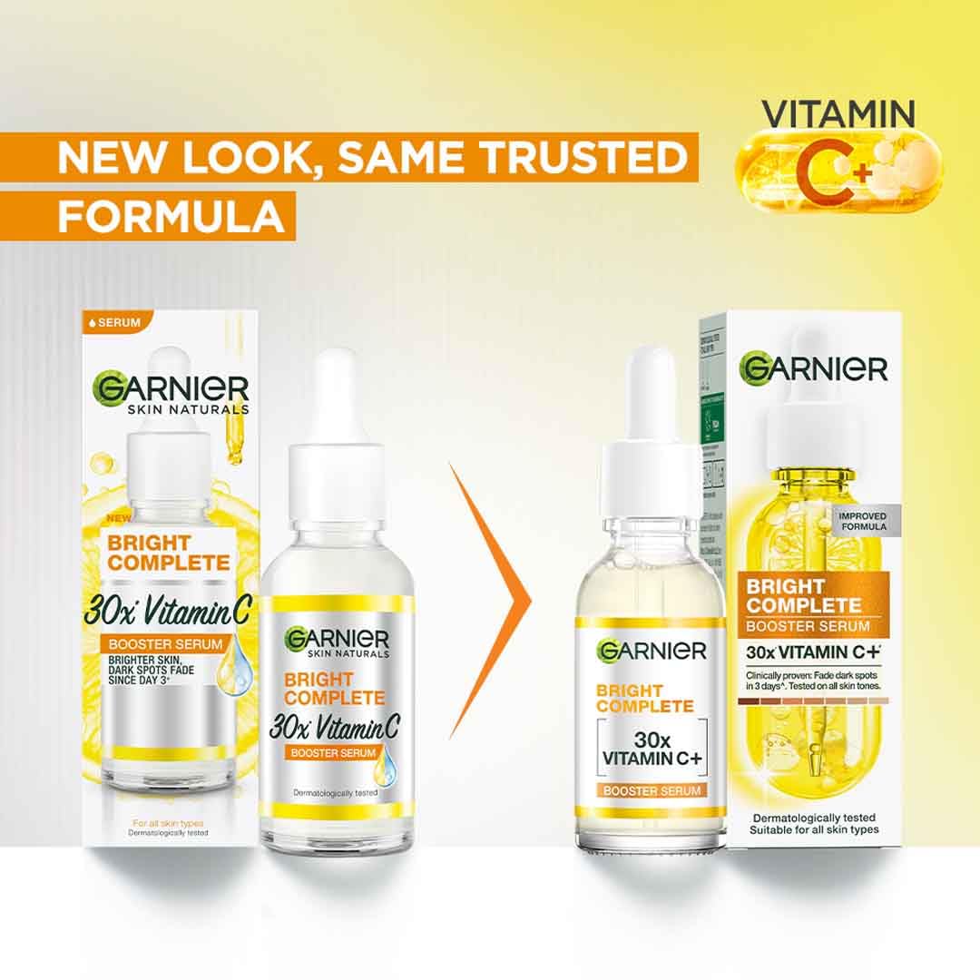 Garnier Bright Complete Vitamin C Serum – 15ml | Instantly Fades Dark Spots & Boosts Visible Glow