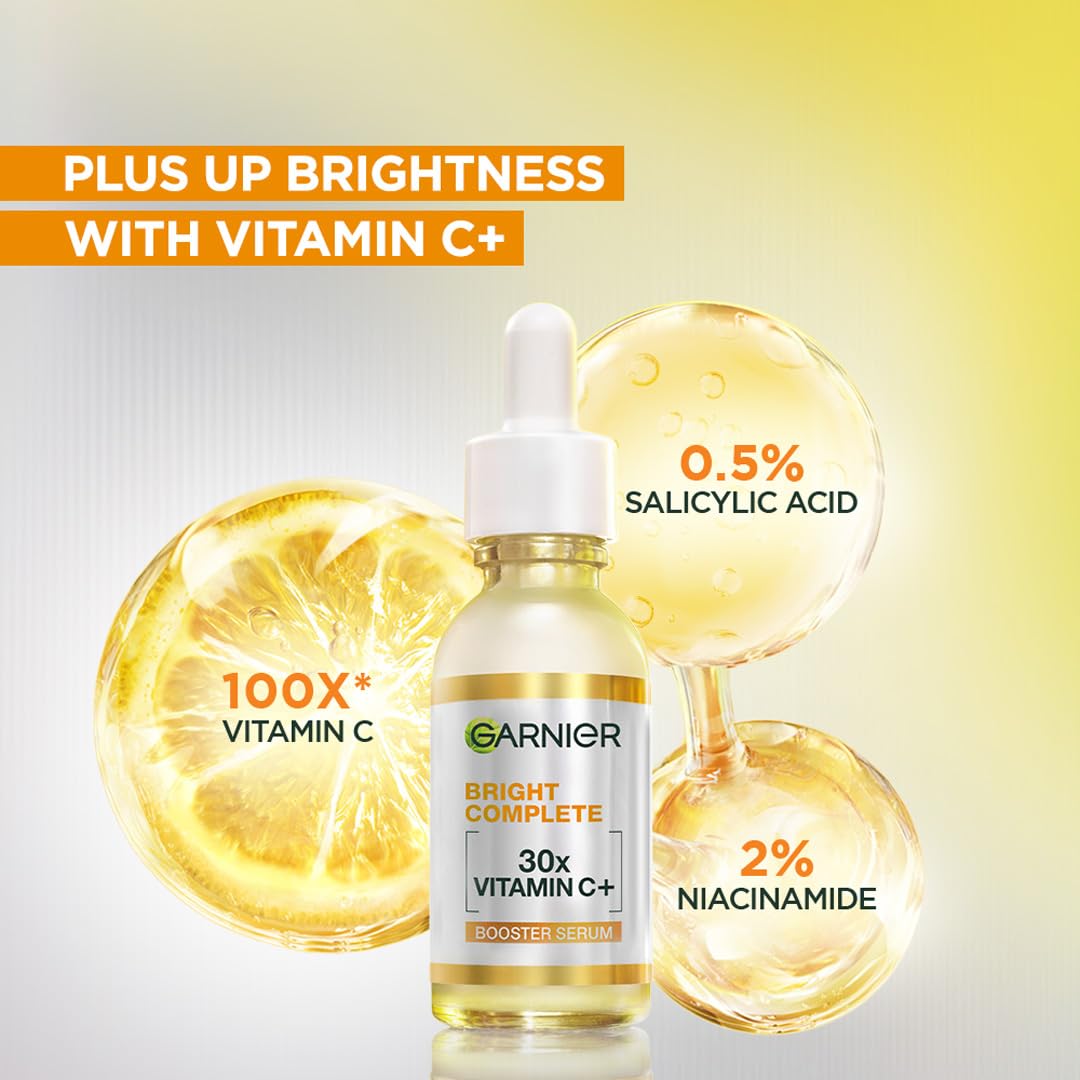 Garnier Bright Complete Vitamin C Serum – 15ml | Instantly Fades Dark Spots & Boosts Visible Glow