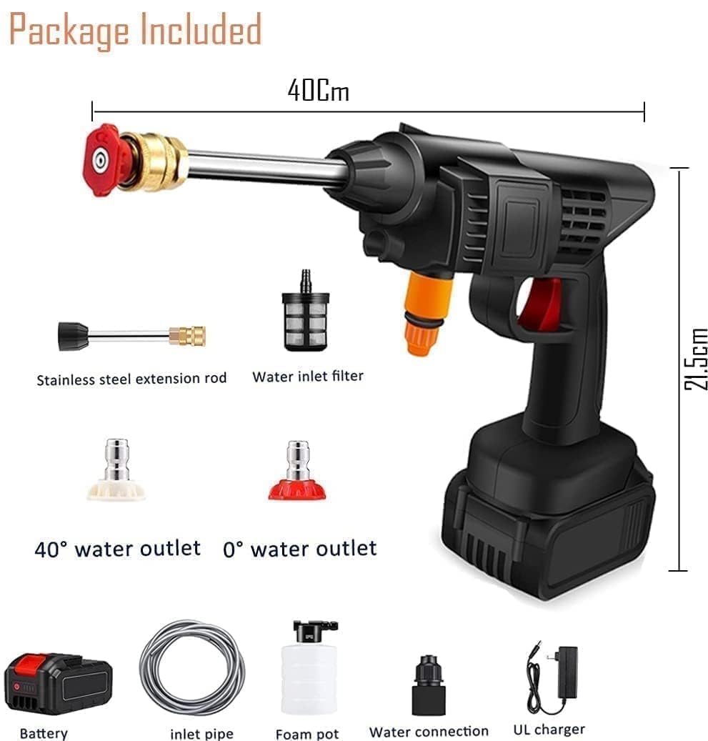TurboForce Double-Battery High-Pressure Car Washer Gun